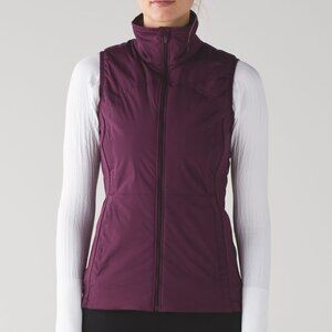 LULULEMON RUN FOR COLD VEST PLUM WOMEN SIZE 4
